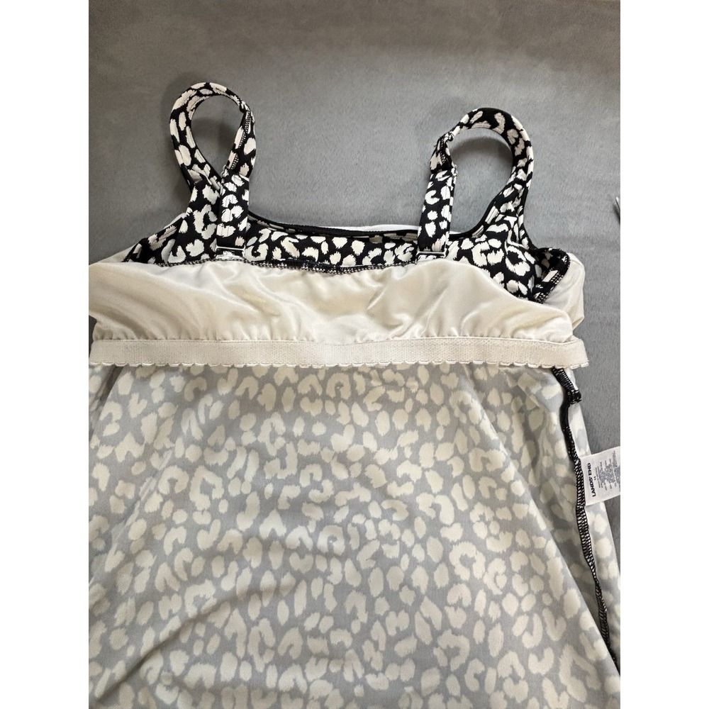 Lands‎ End Womens Tankini Top Sz 14 Built In Bra Underwire Empire Neutral Comfy - Picture 8 of 11